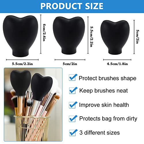 MAYCREATE Makeup Brush Cover 3 Sizes Set, Silicone Travel Dustproof Covers for Makeup Brushes, Reusable Foundation Brush Protector Cap, Universal for Single & Multi-fit (Brush Not Included) MAYCREATE Makeup Brush Cover 3 Sizes Set, Silicone Travel Dustproof Covers for Makeup Brushes, Reusable Foundation Brush Protector Cap, Universal for Single & Multi-fit (Brush Not Included)